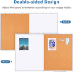Magnetic White Board and Cork Board Combo, 48 X 36 inches Whiteboard Bulletin - Image 3