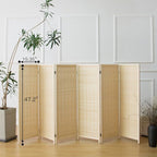 Furnnylane 6 Panel Short Room Divider Screen, Small Bamboo Panel Divider - Image 2