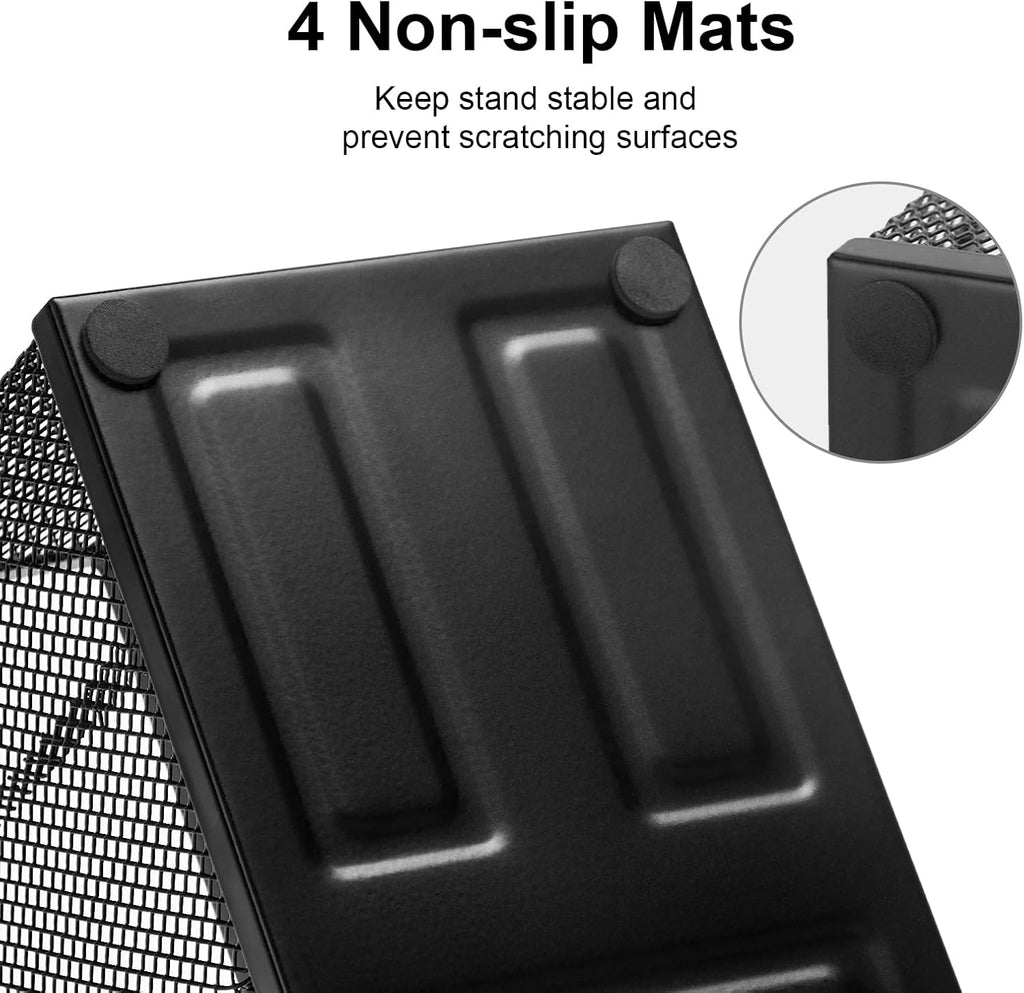 comix 6 packs mesh pen holder, desk organizer showing dimensions