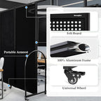 Folding Room Partition, Freestanding Privacy Divider, Portable Office Divider - Image 4