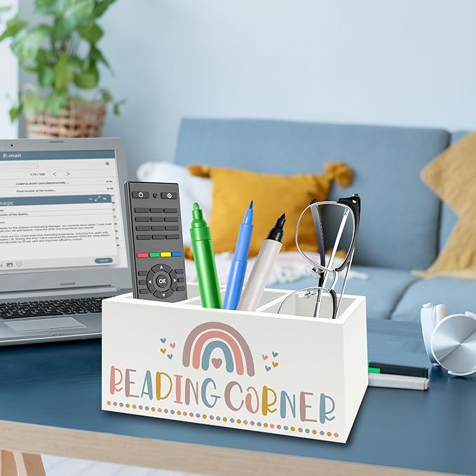 QZQE Boho Reading Corner Pen Pencil Holder Organizer - Image 3