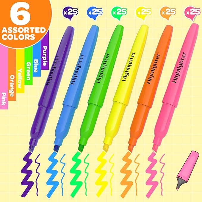 JSDOOGOO 150 Pack Highlighters Assorted Colors Bulk - Image 2