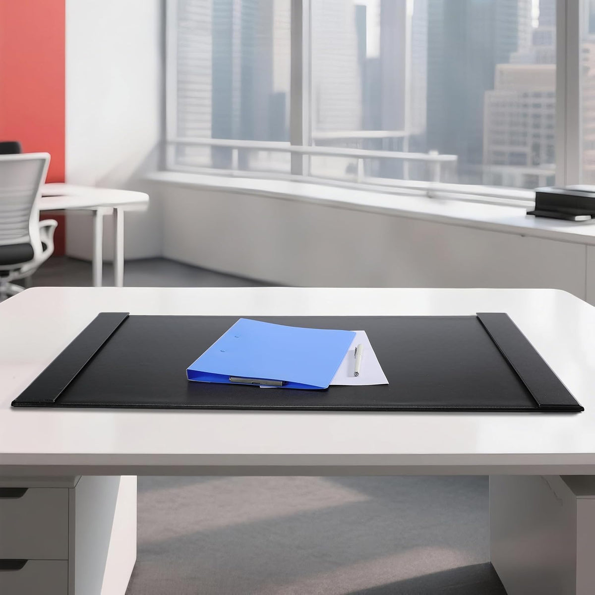 34" x 20" Leather Desk Blotter with Side Rails for Writing Leather ...