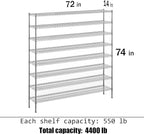 Regal Altair 14" Deep x 72" Wide x 74" Height Wire Shelving Kit | 8-Tier | NSF - Image 3