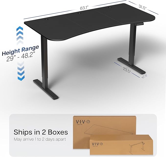 VIVO Electric 63 x 32 in Standing Desk, Memory Height Adjustment, 1B Series - Image 3