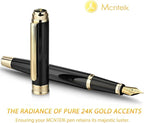 MCNTEIK 317 Fountain Pen, Stunning Luxury Black Piano Lacquer, 18K Gilded Nib - Image 3