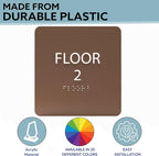Spruce ADA Floor 2 Sign with Braille – Made from Durable Acrylic and Ready to - Image 2