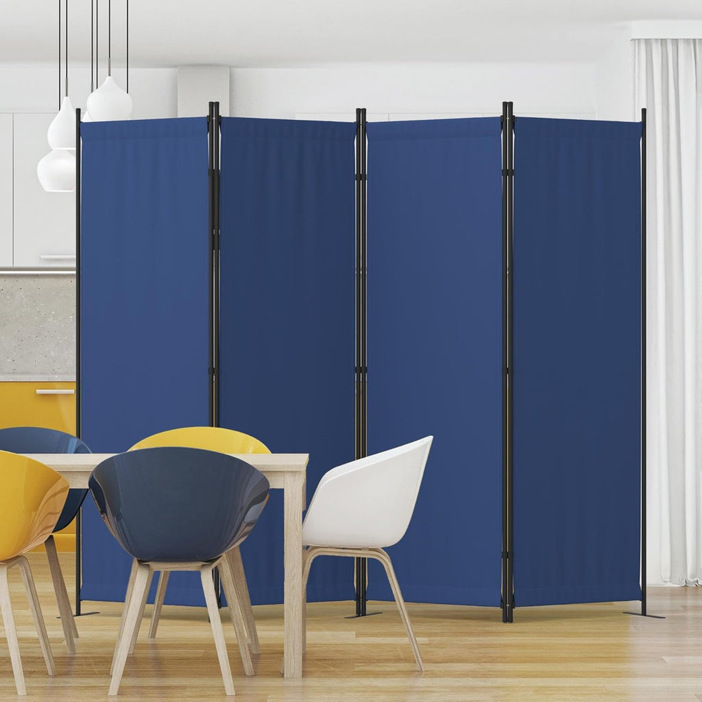 Kecreque Room Partitions and Dividers 4 Panel Portable Wall w/ 3 Wider Feet