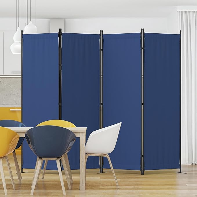 Kecreque Room Partitions and Dividers 4 Panel Portable Wall w/ 3 Wider Feet by Kecreque