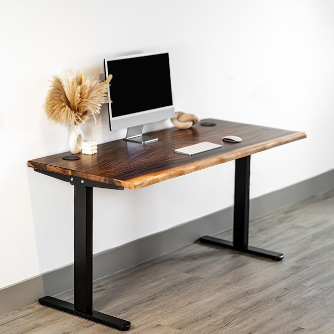 Standing Desk – Walnut Solid Wood Desk, Natural Live Edge, Adjustable Height - Image 2
