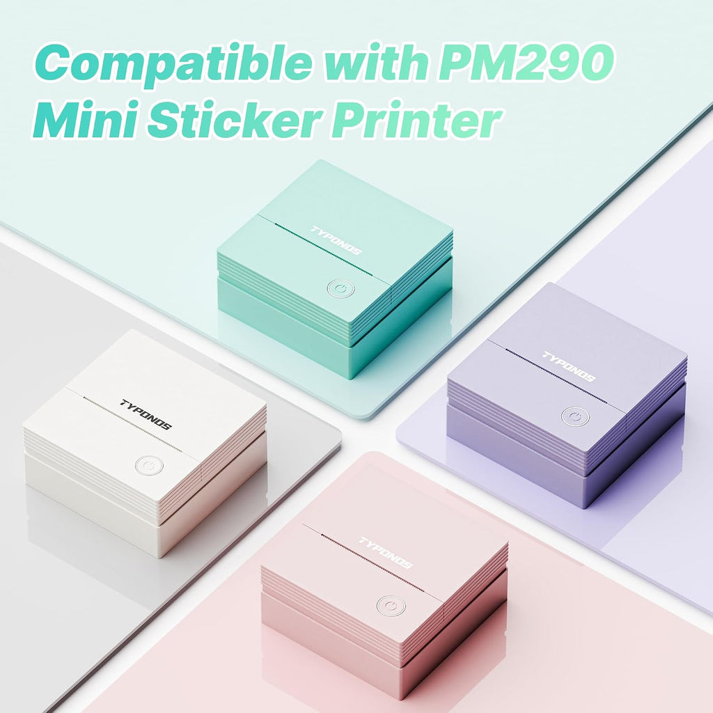 54mmx3.2m Sticker Paper, 3 Rolls Sticker Paper for Printer, White | High Quality, No BPA or BPS, Self-Adhesive, Compatible with PM290 Sticker Printer Machine, Thermal Paper for Journal Study
