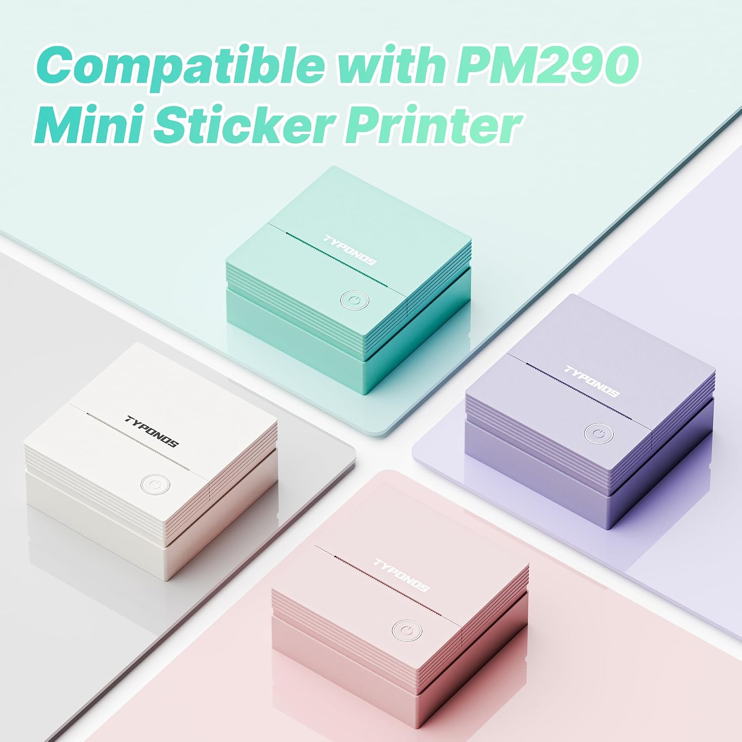 54mmx3.2m Sticker Paper, 3 Rolls Sticker Paper for Printer, White | High Quality, No BPA or BPS, Self-Adhesive, Compatible with PM290 Sticker Printer Machine, Thermal Paper for Journal Study