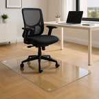 VASUHOME Heavy-Duty Tempered Glass Chair Mat, 31 x 48 Inch Large Office Floor Mat for Carpet or Hardwood Floors, 1/5" Thick with 12 Anti-Slip Pads