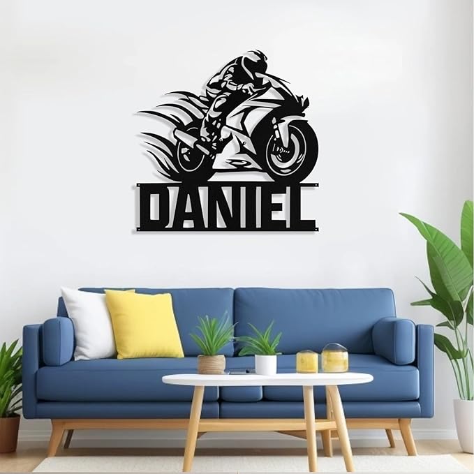 Custom Motorcycle Metal Signs Personalized Dirt Biker Name Sign Custom Garage - Image 3