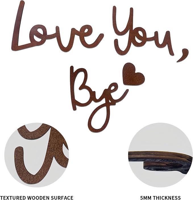 Home Decor Large Brown Love You Bye Wood Sign Boho Decor Wall Decor Express - Image 4