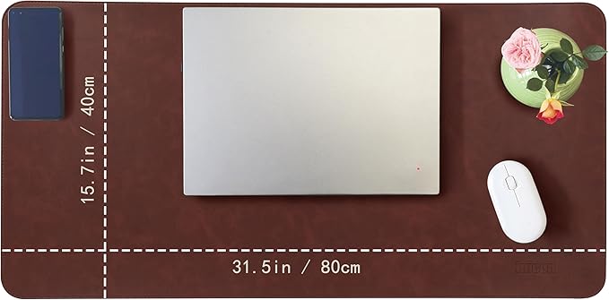 Huicon Faux Leather Desk Mat, 31.5"x15.7" Non-Slip PU Leather Desk Pad - Image 3