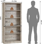 RWYHG 70" Grey Tall Bookshelf Set of 3, 5-Tier Thick Wooden Book Shelf - Image 3