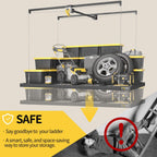 garage ceiling storage racks – 4x8 ft overhead on a desk or shelf