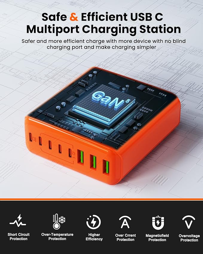 500W USB C Charger Block, 8-Port USB C Charging Station Fast Charging PD 120W - Image 5