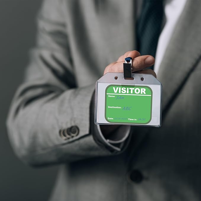 2 Pack Visitor Badges with Carbon Copy Visitor Stickers Letter Size Visitor Log - Image 8