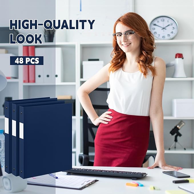 Henoyso 48 Pcs 3 Ring Binder 0.5 Inch Round Fits Letter Size 8.5'' x 11'' Paper - Image 5