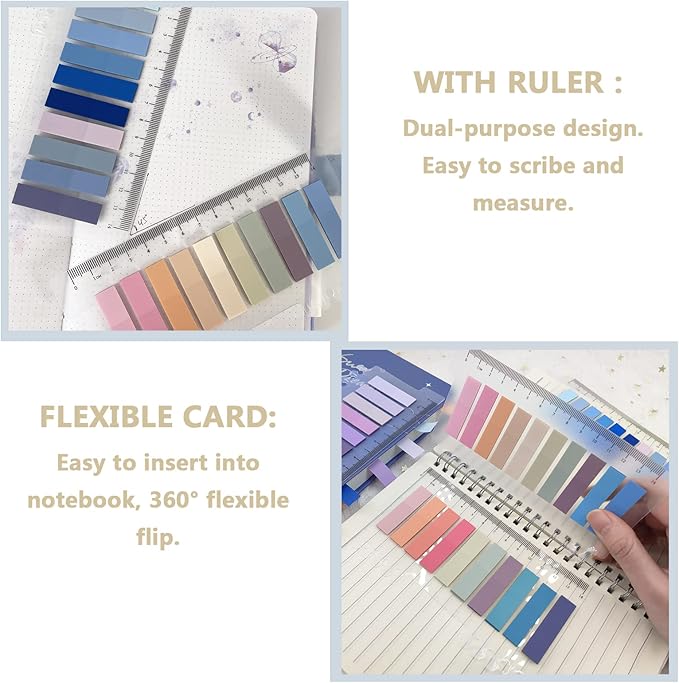 Potanro 800 Pcs Sticky Index Tabs, 4 Sheets Strip Index Tabs, Writable Page - Image 3
