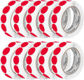 Perco Red 1-Inch Perforated Circle Dot Sticker Labels — 10 Rolls, 000 Round