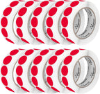 Perco Red 1-Inch Perforated Circle Dot Sticker Labels — 10 Rolls, 000 Round