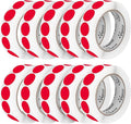 Perco Red 1-Inch Perforated Circle Dot Sticker Labels — 10 Rolls, 000 Round by Perco