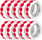 Perco Red 1-Inch Perforated Circle Dot Sticker Labels — 10 Rolls, 000 Round by Perco