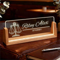 Personalized Desk Name Plate, Custom Light Up Acrylic Office Sign by Semyifu
