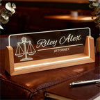 Personalized Desk Name Plate, Custom Light Up Acrylic Office Sign by Semyifu