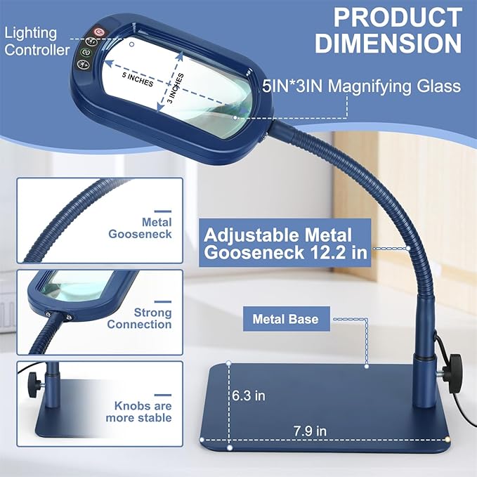 Veemagni 10X Rectangle Magnifying Glass - Image 5