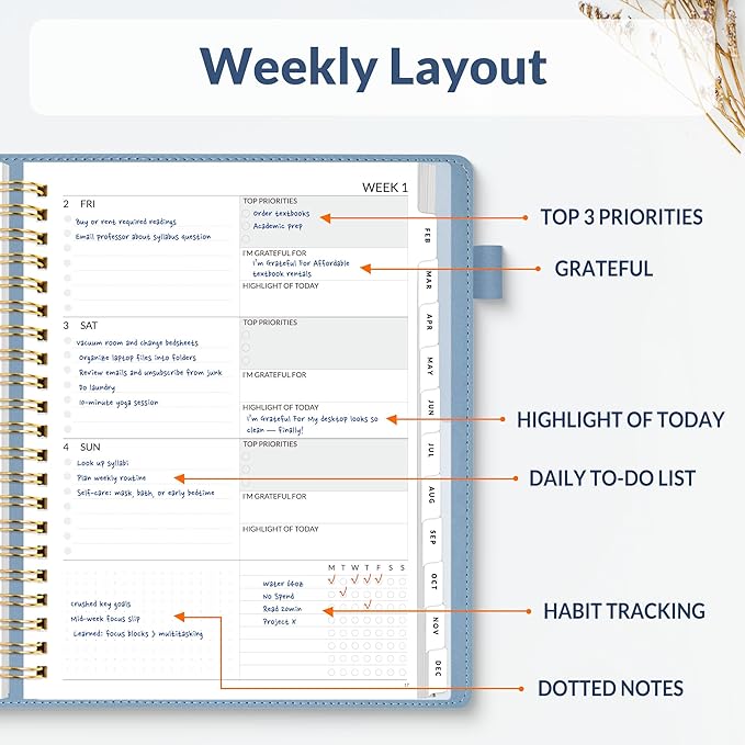 SUNEE 2026 Planner 8.5" x 11" – Dated Productivity Planner - Image 2