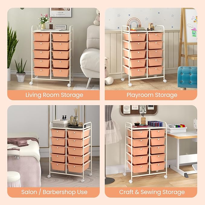 GLACER 10 Drawer Rolling Cart, Storage Cart - Image 7