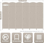 Cocosica 6 Panel Room Divider, 6Ft Folding Privacy Screen, Tall - Image 3