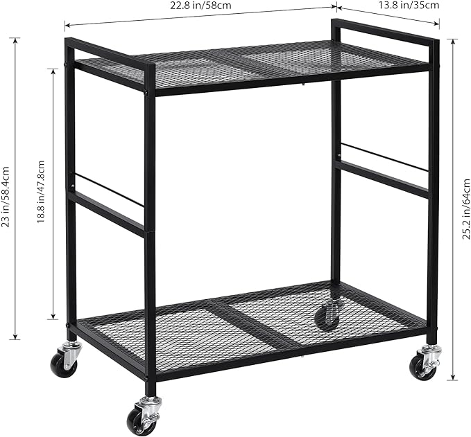 OYEAL Computer Tower Stand, PC Tower Stand Metal Rolling Cart Holds up to 40lbs - Image 2