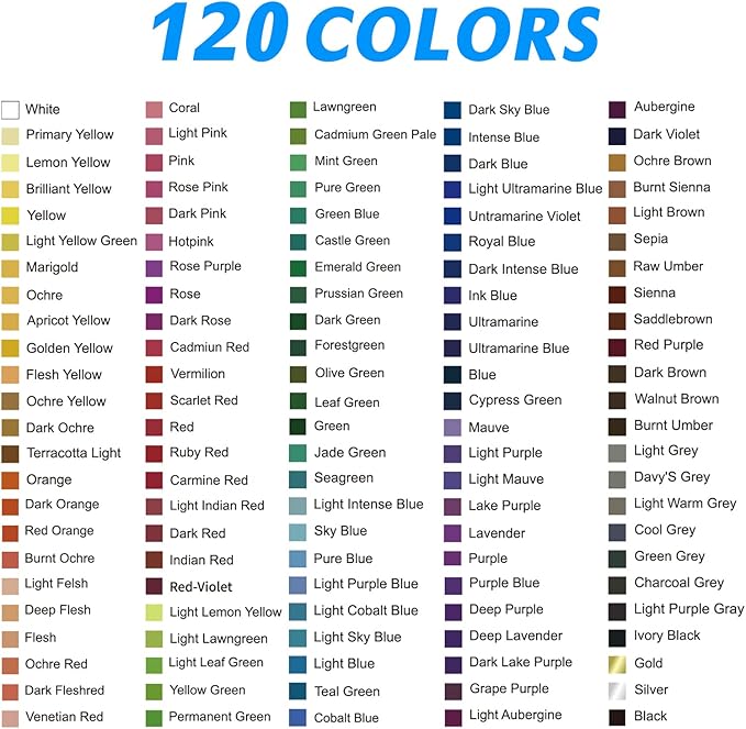 H & B 120 Colored Pencils Set, Art Pencil Kit - Image 4