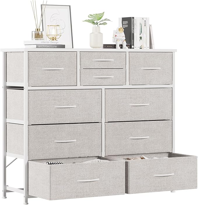 LUMTOK 10-Drawer Dresser, Fabric Dressers Drawers by LUMTOK