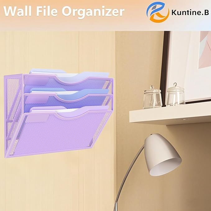 Kuntine.B Wall File Organizer Office Hanging Magazine Holder Wall File Organizer - Image 6