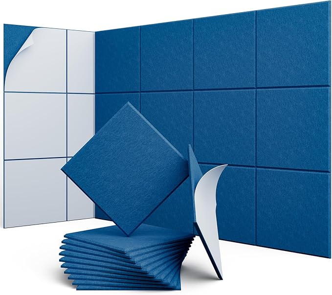 UNECHO 12 Pack 12" X 12" X 0.4" Acoustic Panels by UNECHOACOUSTIC