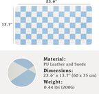 Ohocut Checkered Desk Mat, Large Cute Aesthetic Retro PU Leather Computer - Image 3