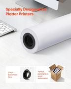VEVOR Wide Format Paper, 24 in x 150 ft Plotter Roll, 20 Rolls CAD Bond Rolls - Image 2