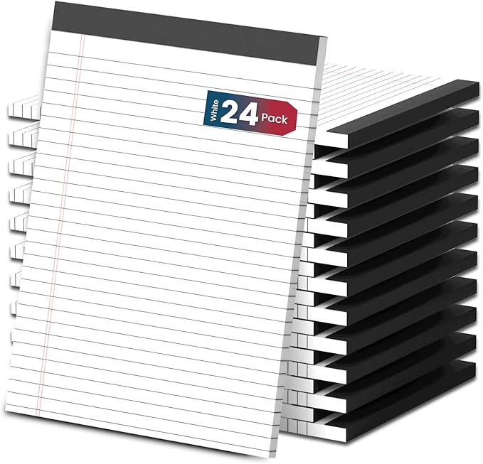 White Legal Note Pads 8.5X 11'', 24 Pack Legal Paper Note Pads, Micro by NotePads