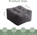 higogogo square stuffed pouf ottoman, corduroy poufs with shown in use