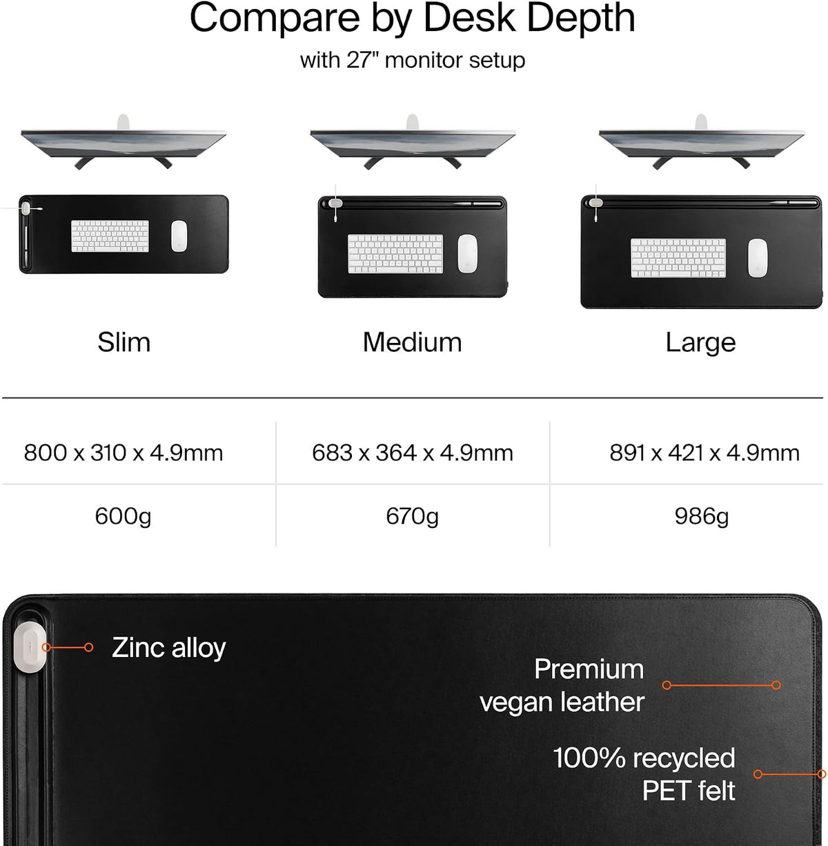 Orbitkey Desk Mat Pro Slim - Black