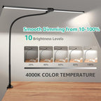 ShineTech LED Desk Lamp for Home Office, 4000K Neutral White Double Head - Image 3