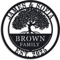 Custom Tree of Life with Roots Family Name Sign, Personalized Metal Sign by ENFODREAM