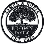 Custom Tree of Life with Roots Family Name Sign, Personalized Metal Sign by ENFODREAM