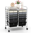 LDAILY 12 Drawer Rolling Storage Cart, Craft Cart Organizer on Wheels w/Metal by LDAILY